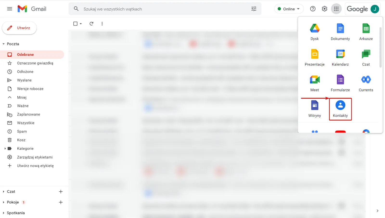 Gmail – zrzut ekranu aplikacji Navifleet