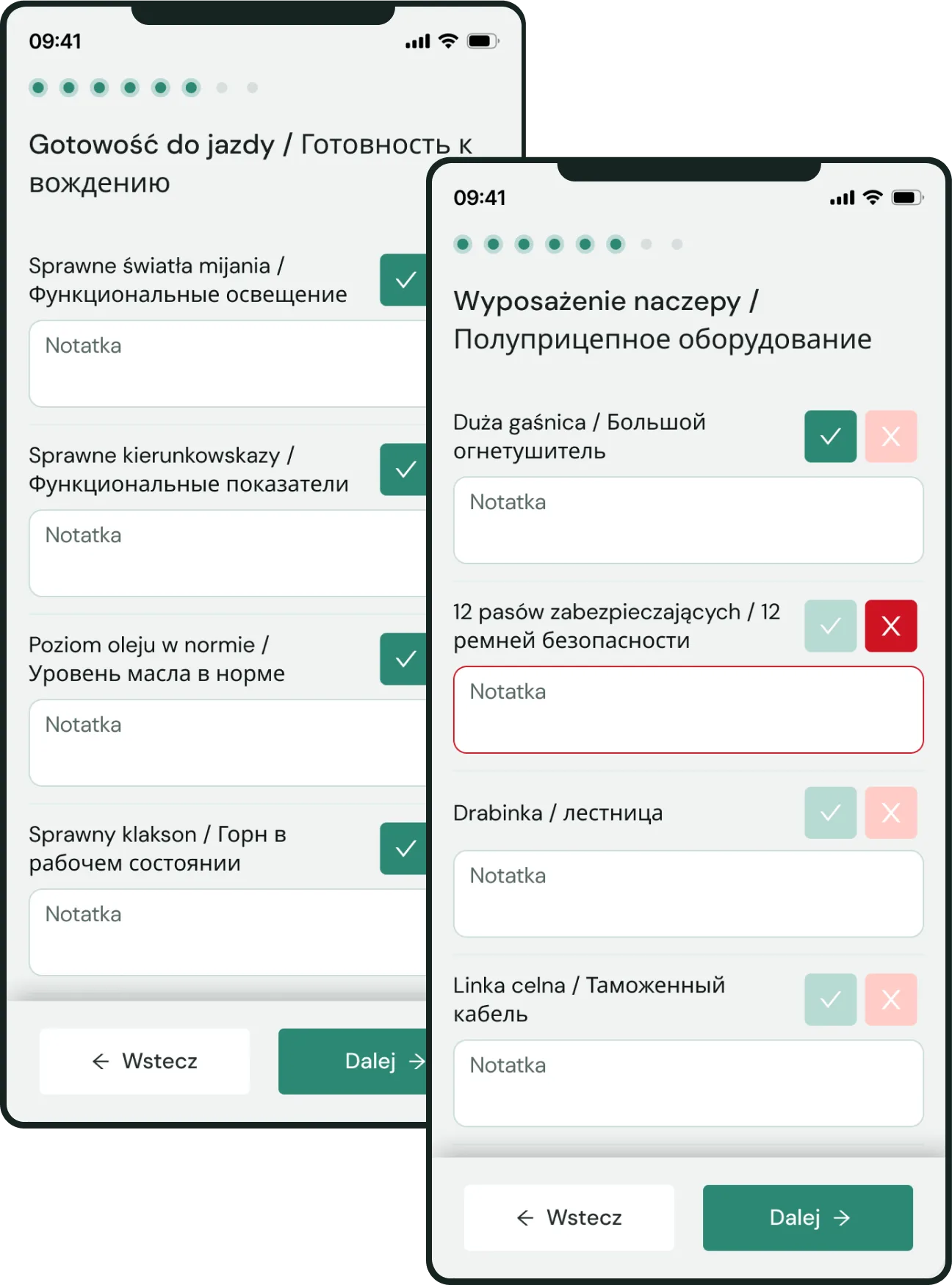 Ewidencja wyposażenia ciągników i naczep