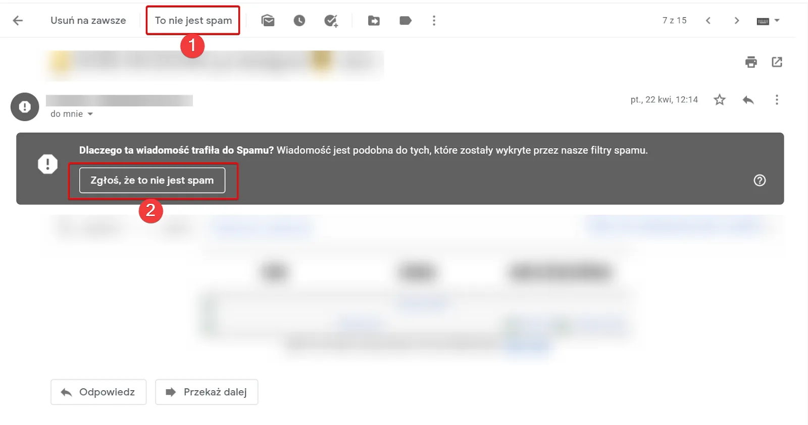 Gmail – zrzut ekranu aplikacji Navifleet