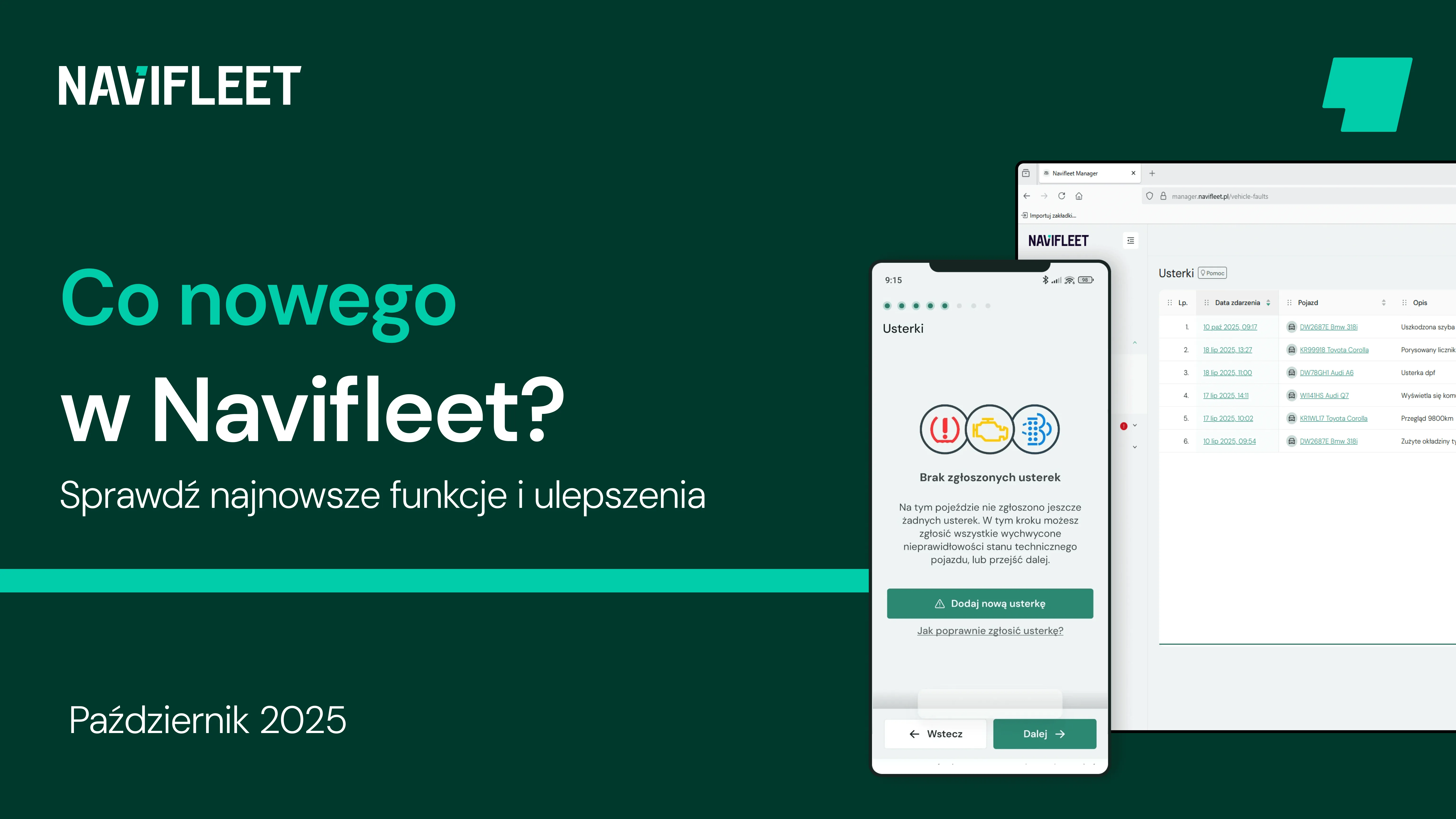 Nowa funkcja w procesie przekazania pojazdu - aktualizacja aplikacji Navifleet