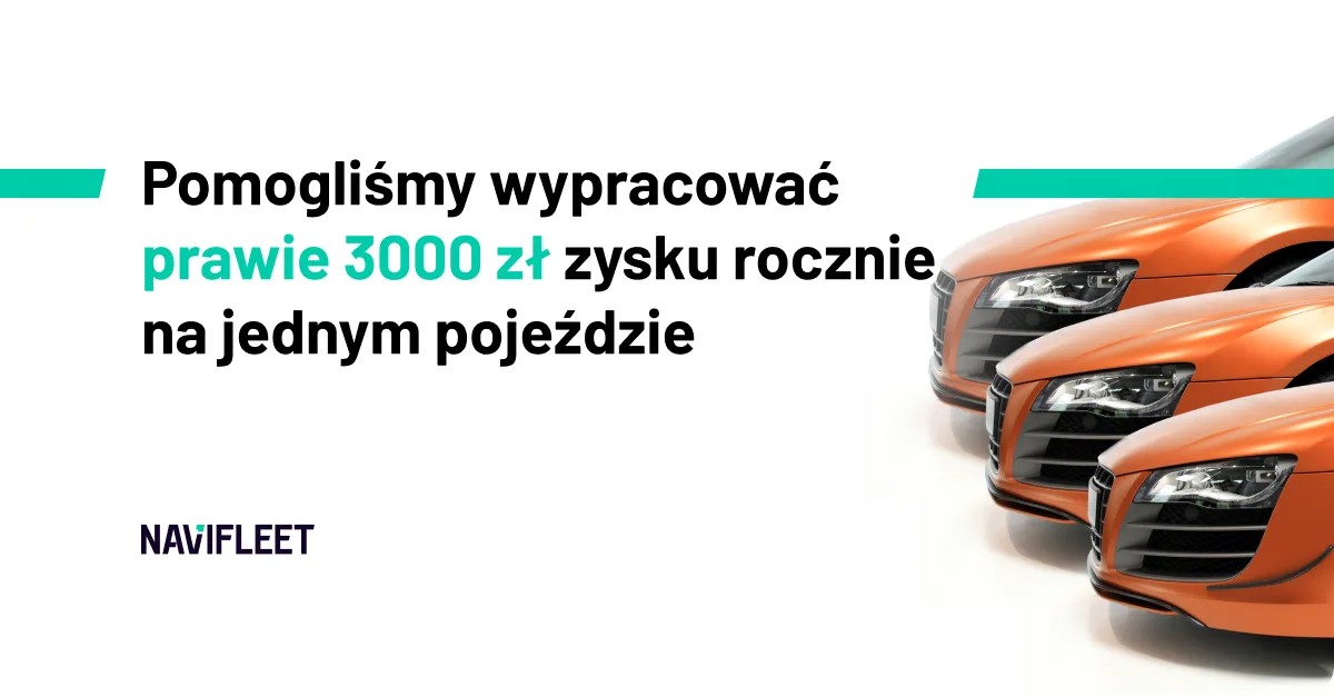 Pomogliśmy wypracować prawie 3000 zł zysku rocznie na jednym pojeździe