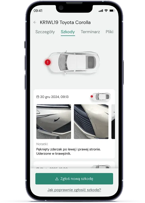 Inspekcja Navifleet na smartfonie