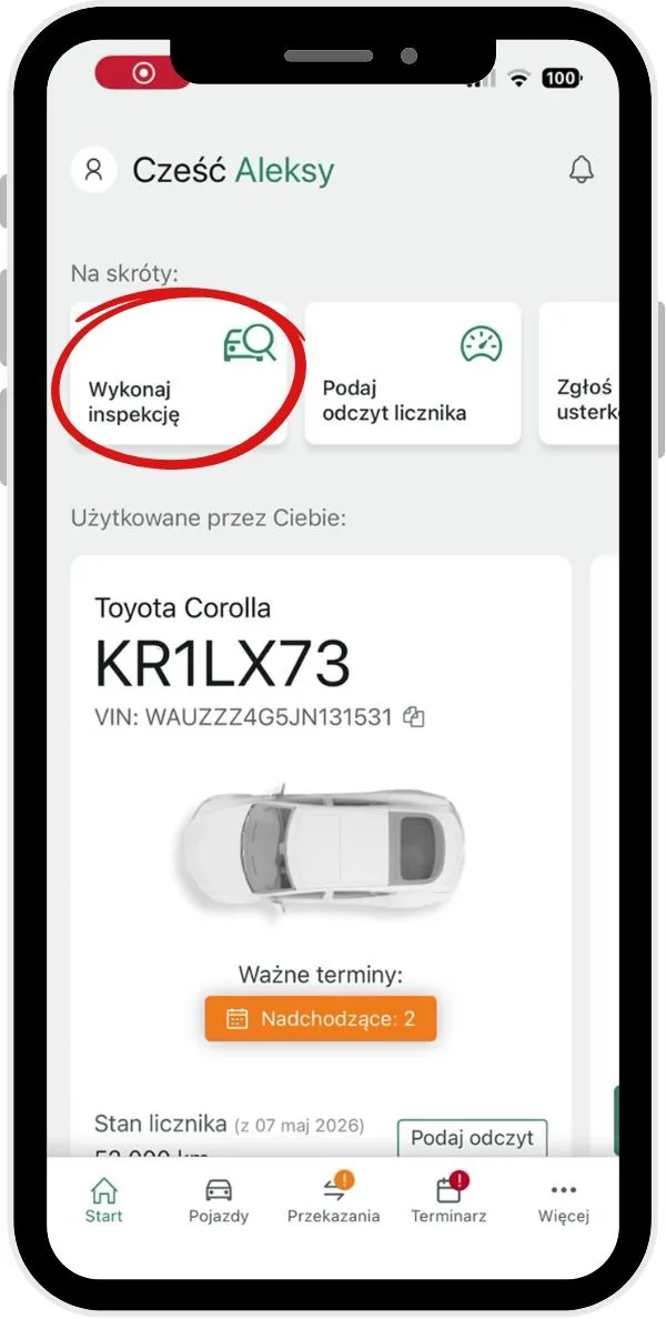 Wyświetlanie poziomu gazu w protokole – zrzut ekranu aplikacji Navifleet