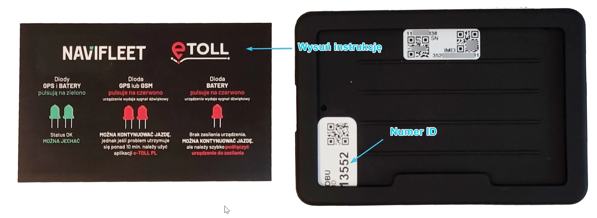 Kontrola statusu transferu danych do e-TOLL – zrzut ekranu aplikacji Navifleet
