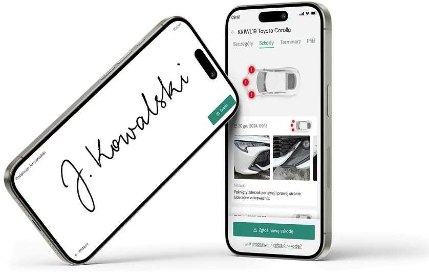 Elektroniczny protokół Navifleet na smartfonie