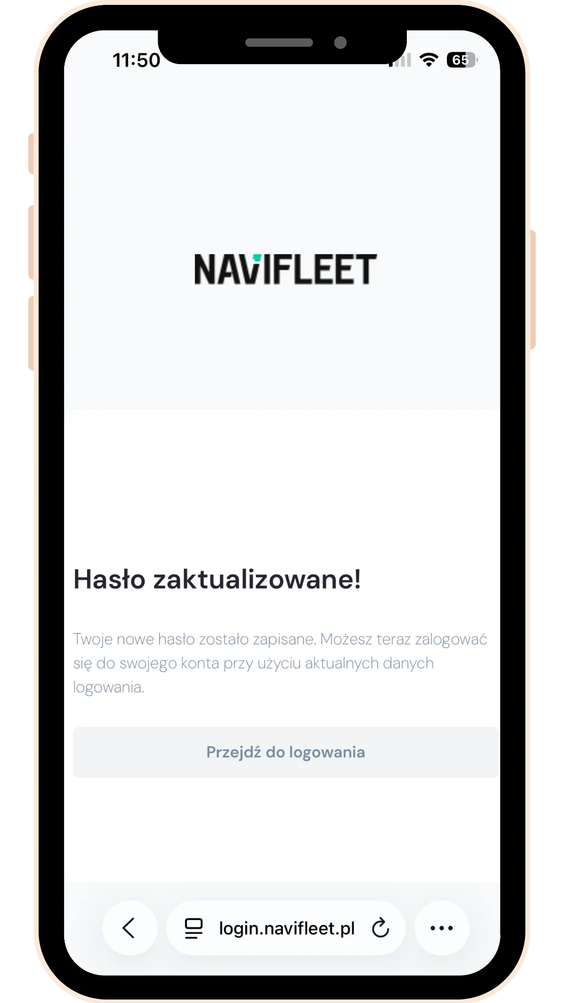 Jak się zarejestrować? – zrzut ekranu aplikacji Navifleet