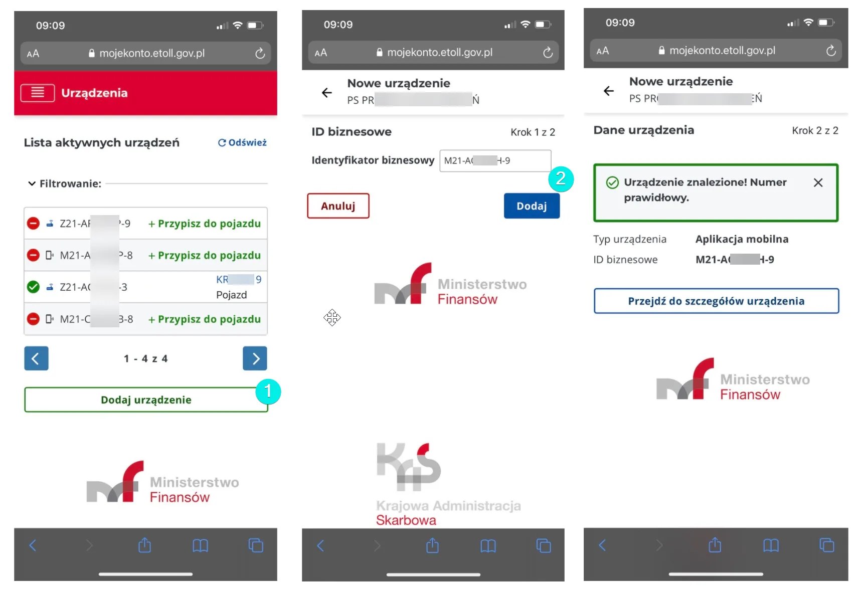 Krok 3: Powiązanie aplikacji mobilnej z pojazdem. – zrzut ekranu aplikacji Navifleet